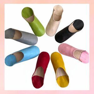 Moroccan Leather Babouche Slippers – Vibrant & Comfortable